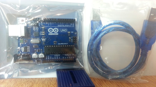 Arduino Uno R3 + Cable Usb + Protoboard + 10 Cables Macho ,m