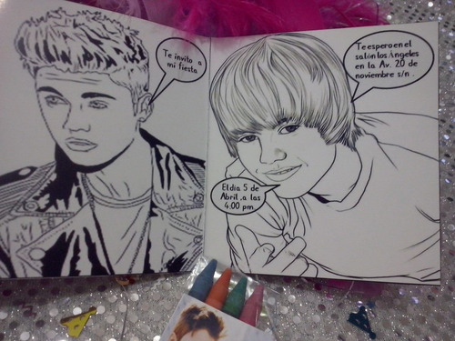 12 Invitaciones Justinbieber Para Colorear