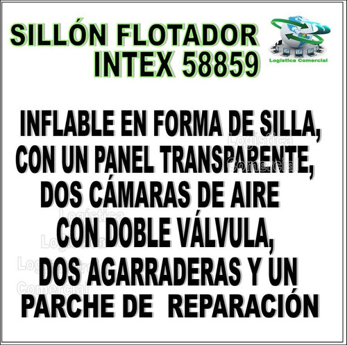 Imagen 5 de 9 de Silla Sillon Flotador Inflable 2 Porta Vasos + 2 Asas 58859