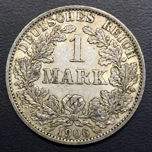 Ale363 Moneda Alemania Imperio 1 Mark 1906 A Vf+ Plata Ayff