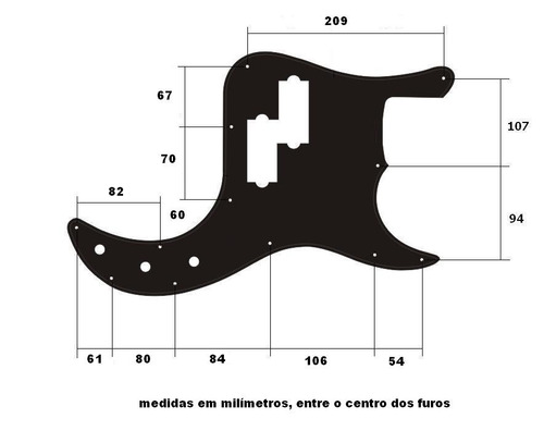 Imagem 2 de 4 de Escudo Branco 3 Camadas P/ Baixo Modelo Fender Precision