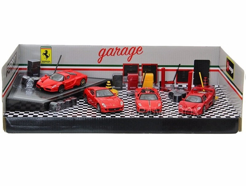 Kit Garage Play Set + 04 Ferrari 1:43 Bburago 31214