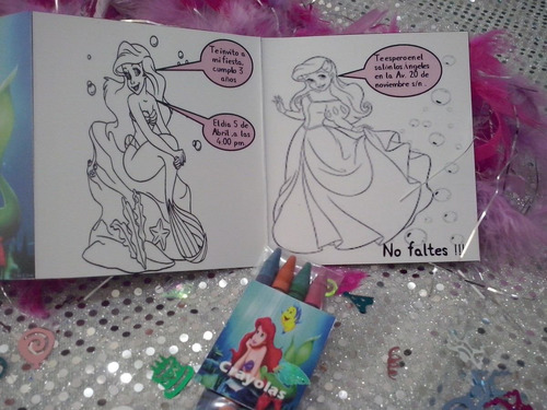 Invitaciones Ariel  Para Colorear Con 4 Crayolas