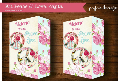 Kit Imprimible Shabby Chic Peace & Love