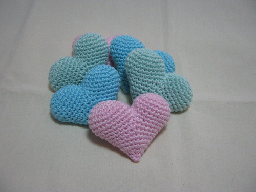Imagem 5 de 6 de Coração Em Crochê 3d - Amigurumi C/ 10 Unidades