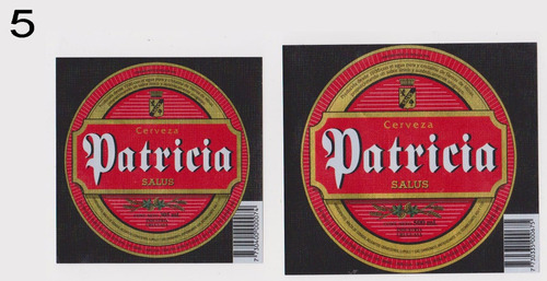 Eb+ Lote Nº5 De Etiquetas De Cerveza Patricia (sin Uso)