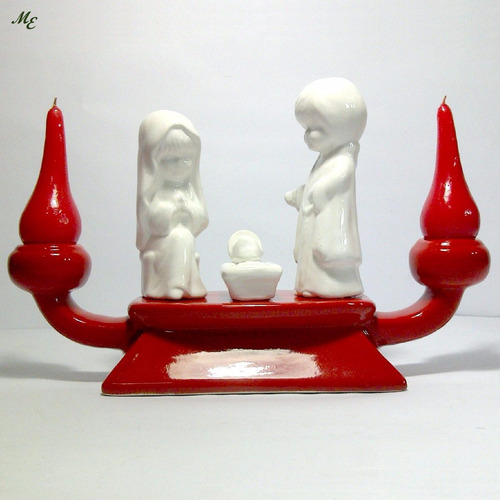 Navidad - Nacimiento Candelabro Con Velas (2 En 1)