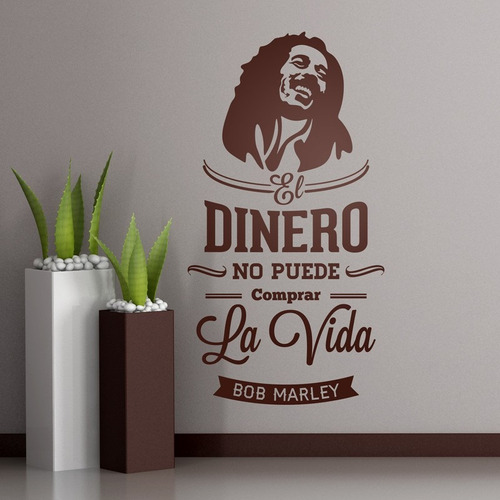 Bondai Vinilos Decorativos Frase Bob Marley Musica