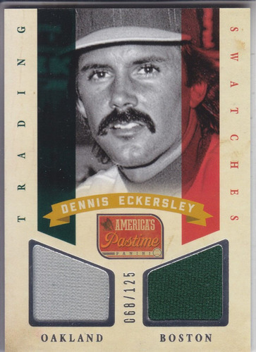 2014 Panini Pastime Dual Jersey Dennis Eckersley /125 Oak Bo