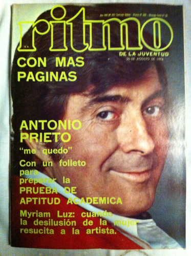 Revista Ritmo Antonio Prieto Nº467, Ago 74 Cat Stevens