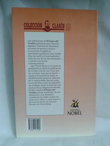 Imagen 2 de 2 de El Humo Del Vesubio Victor Botas Ediciones Nobel 1996