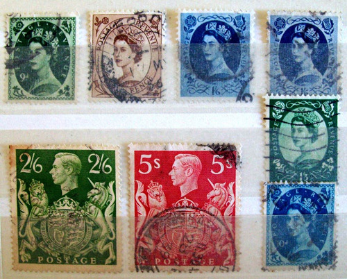 Inglaterra - Lote De 8 Sellos Altos Usados L2812