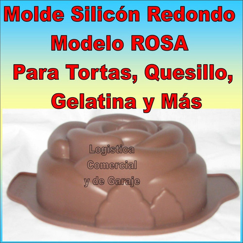 Molde Silicón Rosa Redondo Torta Quesillo Gelatina 24x7,5cm