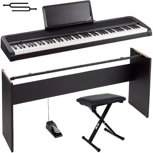 Imagen 2 de 5 de Korg B1 Piano Digital Electrico + Mueble + Pedal + Banqueta