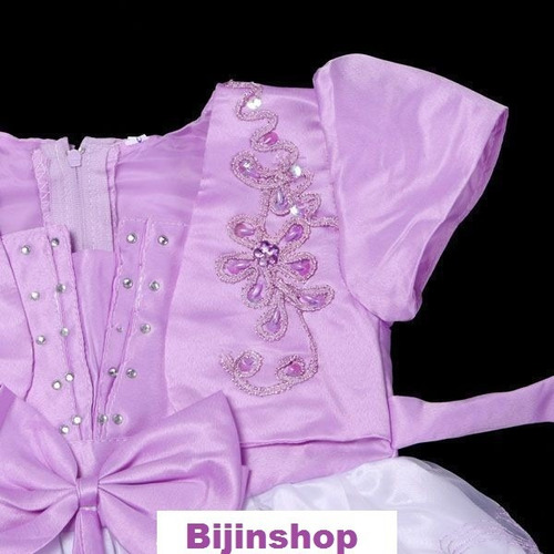 Imagem 3 de 5 de Vestido Infantil Festa Menina Bordado Paetês Branco