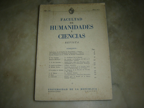 Revista De La Facultad De Humanidades Y Ciencias Nº 1 1947