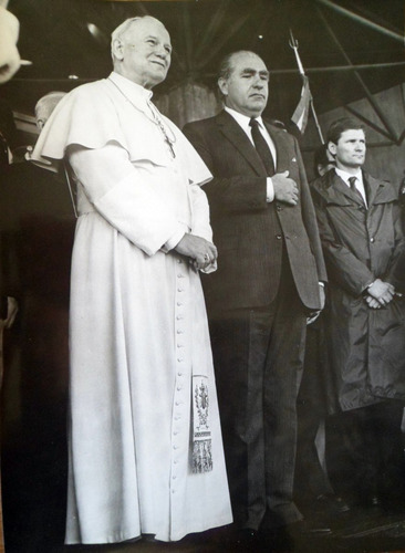 Fotografia Visita Papa Juan Pablo Ii Julio Sanguinetti  1985