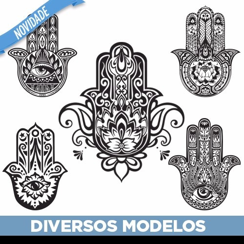 02 Adesivos Decorativo De Parede Mão Hamsa Fátima Esotérico