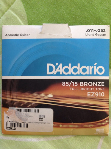 Cuerdas Guitarra Acústica D Addario Ez910 Envio Gratis