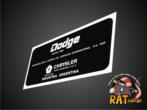 Calco Dodge 1500 / Licencia Argentina