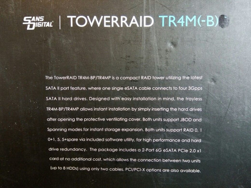 Liquido Tower Raid Para 4 Discos Esata Sains Digital Tr4m-b