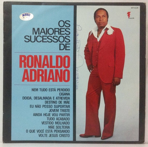 Lp Ronaldo Adriano - Os Maiores Sucessos - 1981 - Acorde