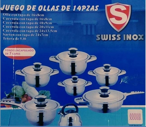 Ollas Swiss Inox 17 Y 14 Piezas