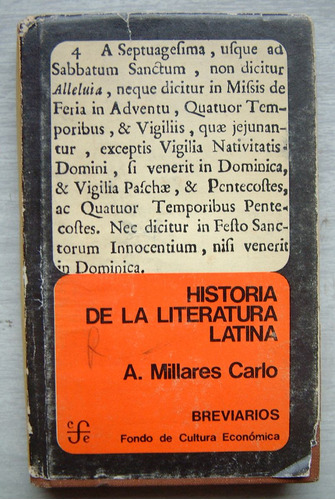 Historia De La Literatura Latina, A. Millares Carlo