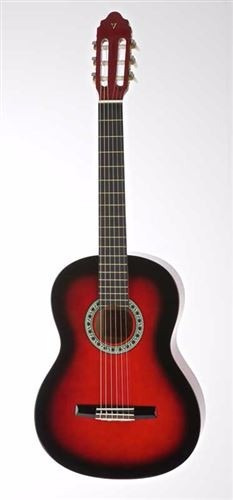 Guitarra Clásica Valencia Vc102rds 1/2 Mediana Color Rojo