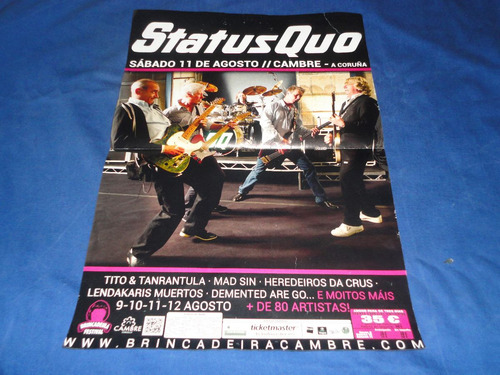 Status Quo -poster/afiche Publicitario De Gira X España!2012