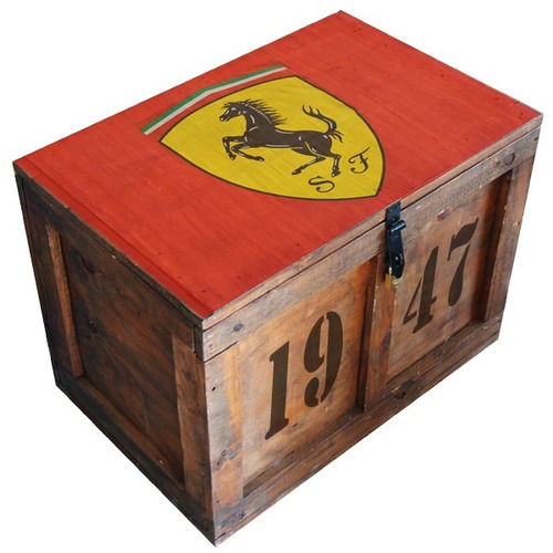 Baúl Antiguo Madera Vintage Herraje Cand. Ferrari Grande