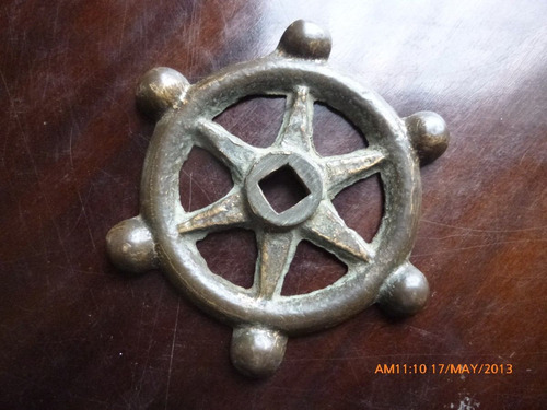 Antigua Manilla De Bronce Solido De Barco (carp45