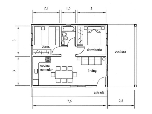 Construcción Hermosa Casa Estilo Chalet De Dos Dormitorios - En Ladrillos Y Hormigón - Construcción Rápida En 30 Días