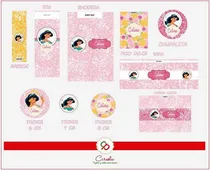 Comprar Kit Imprimible Princesa Jazmín Candy Invitación Bolsita