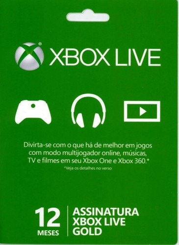 Cartão Live Gold 12 Meses 1 Ano Xbox One 360 Envio Rápido