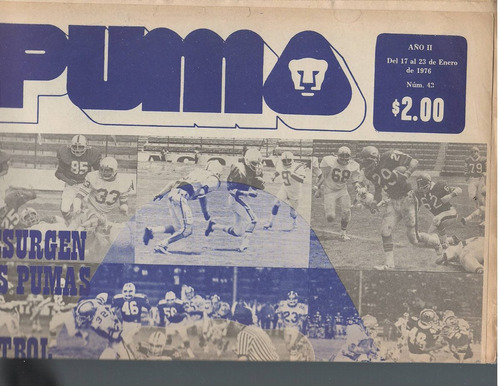 Futbol Americano Periodico Puma 1975 No 43