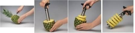 Imagen 7 de 7 de Pelador Cortador De Piña De Acero Inoxidable Practico