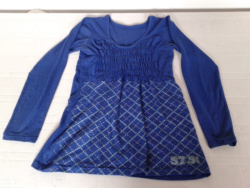 Remera Remeron Azul De Algodon Talle L