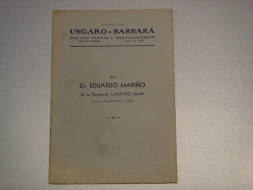Mobiliario Del Dr. Eduardo Mariño. 1941
