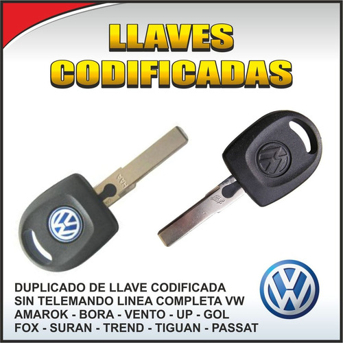 Copia Llave Codificada Vw Bora Golf Sin Telemando Hasta 2012