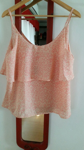 Musculosa Seda Animal Print Rosa Talle Xl