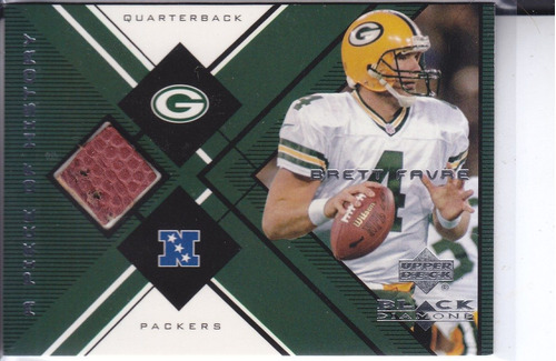 1999 Ud Black Diamond Game Used Football Brett Favre Packers