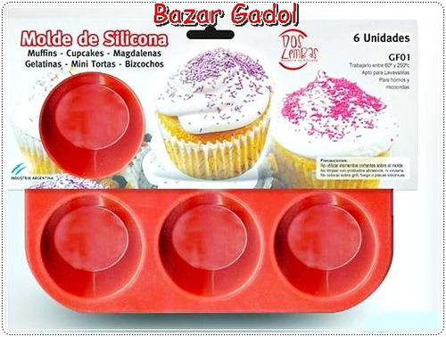 Molde Silicona  Muffins Capcakes X 6 Apto Horno Y Microondas