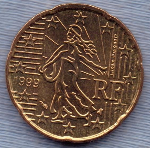 Imagen 1 de 2 de Francia 20 Cent Euro 1999 * Libertad *