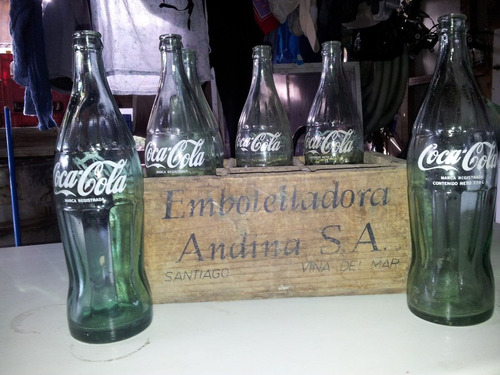 Botellas De Coca Cola Con Caja De Madera