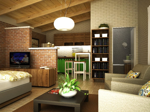 Cómodo Monoambiente Tipo Chalet En Ladrillos - A Construir - Sin Anticipo - No Son Prefabricadas