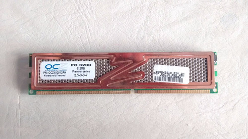 Memorias Ddr Ocz Pc3200 512mb C/ Disipador