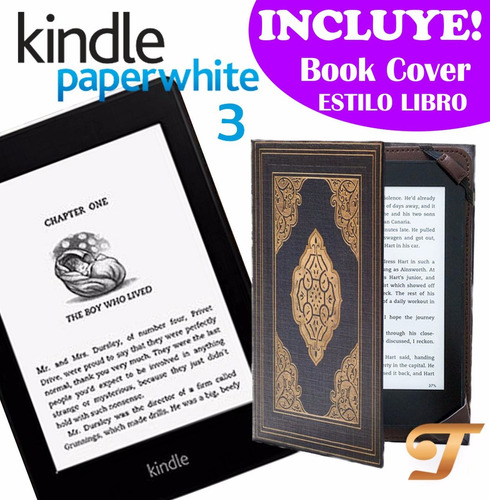 Kindle Paperwhite 3 E-reader Book + Funda Book Einstein!