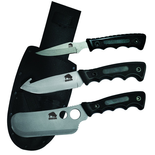 Combo Kit Cuchillo Campo + Cuchillo Destripe + Hacha Funda