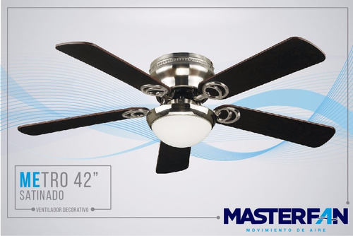 Imagen 2 de 4 de Abanico De Techo Ventilador Modelo Metro 42 Masterfan